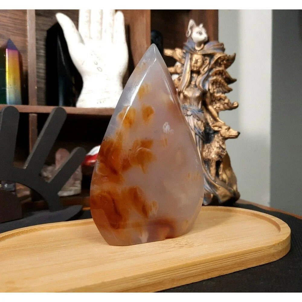 Druzy Blue Orca Agate Crystal Flame Free-form - Picture 5 of 8
